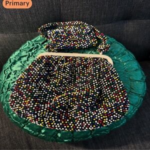 vintage candy dot bubble bead purse with matching coin purse